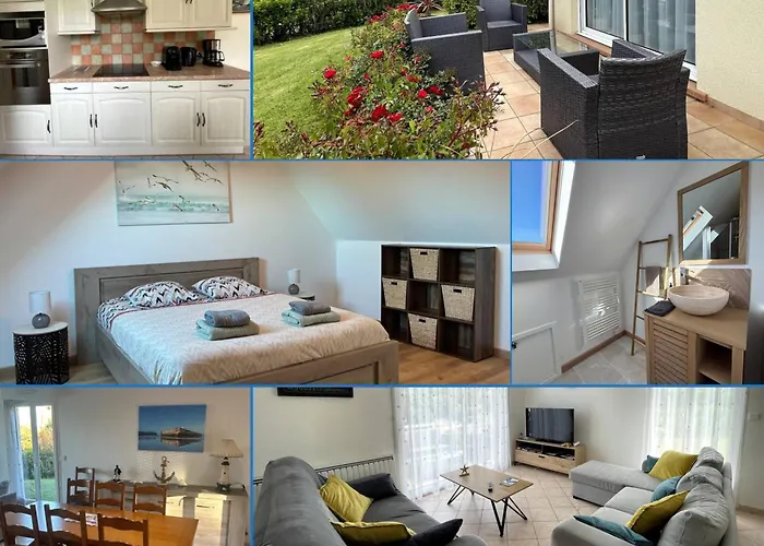 Casa de Férias Saint Ho Maison Lumineuse Vue 8 Pers 4 2 Sdb 2 Wc étage Rénové En 2025 Belle Terrasse Grand Jardin Clos Parking 8 Mn à Pied Petite Grand Jardin Près De Port En Bessin, Bayeux Et Omaha Sainte-Honorine-des-Pertes